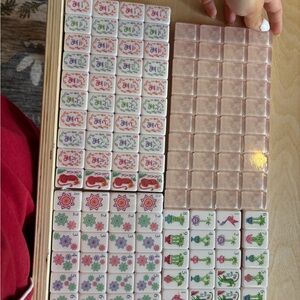 Pearlescent Mahjong Set - White orange and Pink Tiles